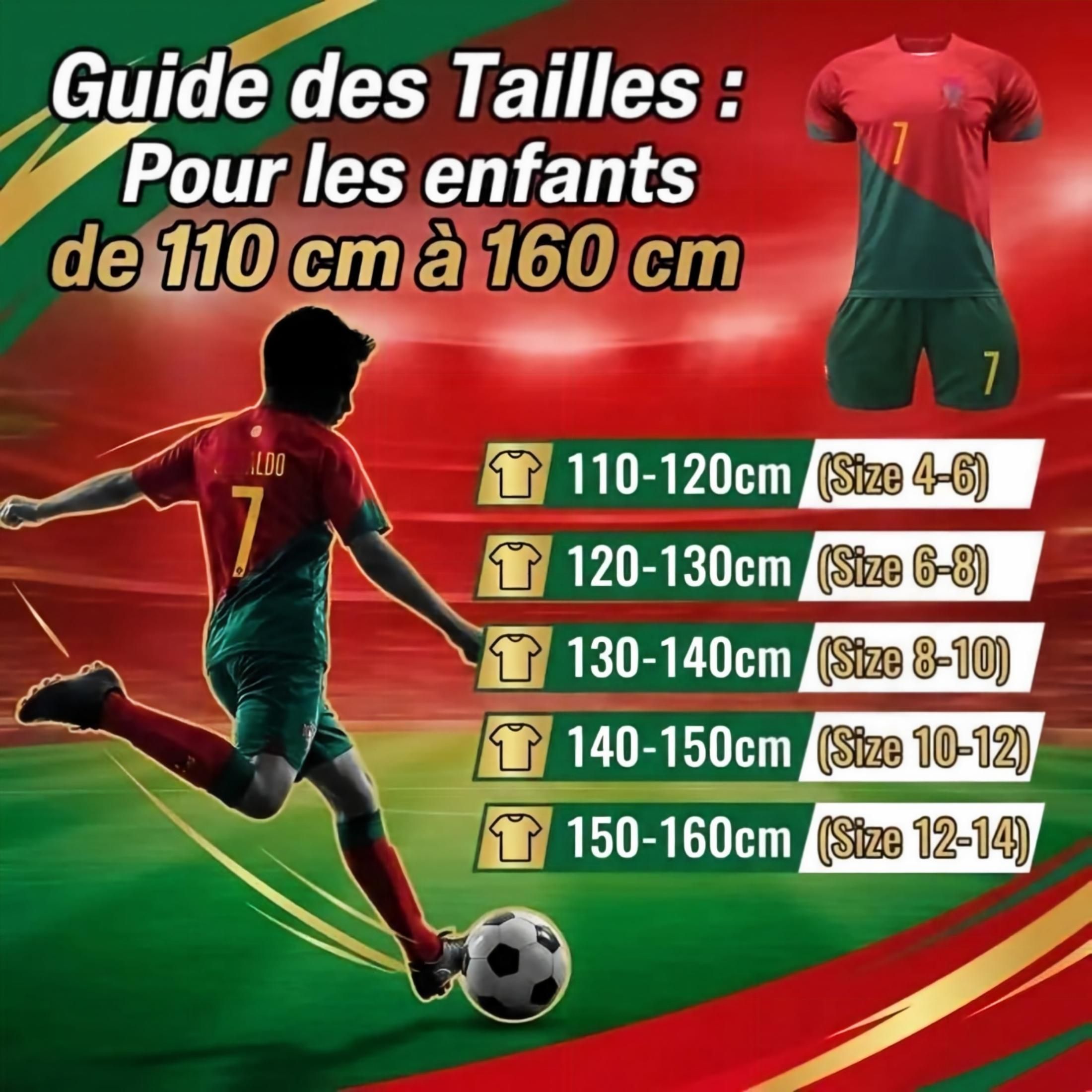 Youth 3‑Piece Soccer Uniform Set for 130‑140cm Kids, Short Sleeve Football Jersey with Shorts & Socks for Boys Girls — image 3