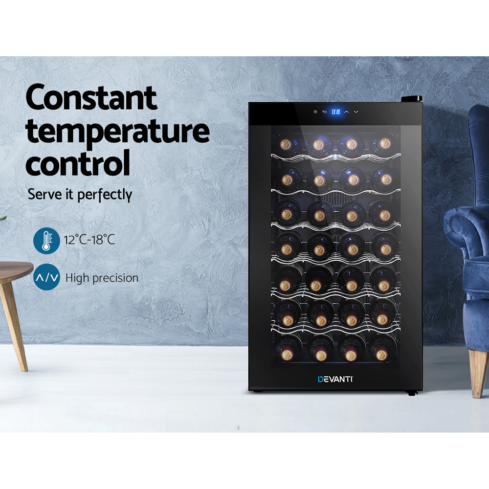 Devanti Wine Fridge Cooler 28 Bottles β image 5