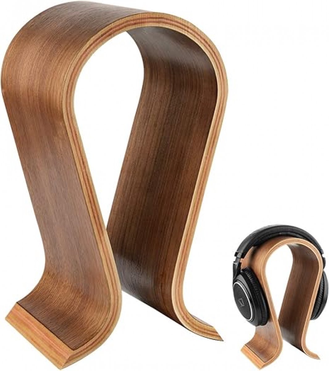 Headset Stand - Headphone Holder - Headphone Hook - Headphone Hanger - Wooden - 255 × 100 × 155MM - Wood Color
