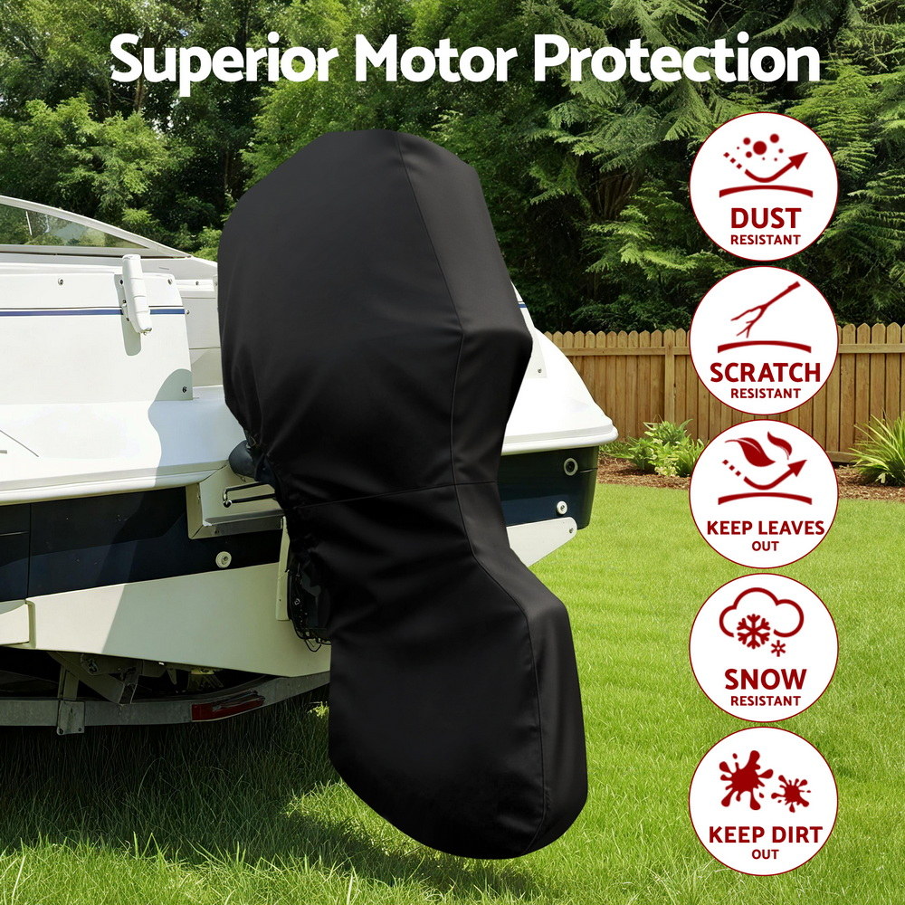 Seamanship Full Outboard Boat Motor Engine Cover Dust Rain Protection 100hp -150hp 600D Black โ image 5