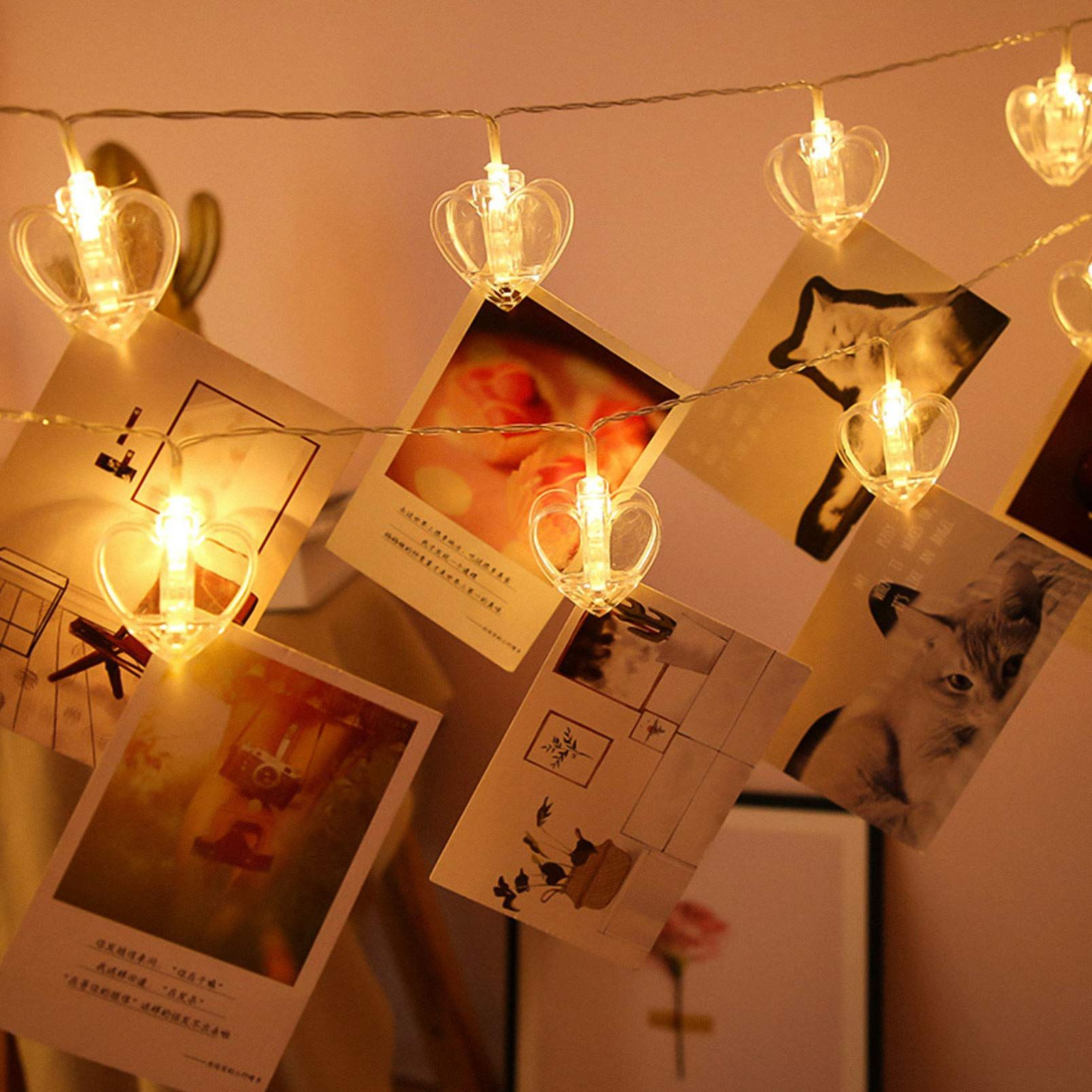 heart-shaped LED hanging clip lights โ image 4
