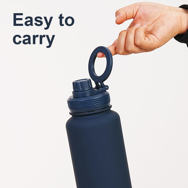 Matcha Green 1L Stainless Steel Water Bottle with Magnetic Phone Holder Lid - Portable Hydration & Hands-Free Stand โ image 5
