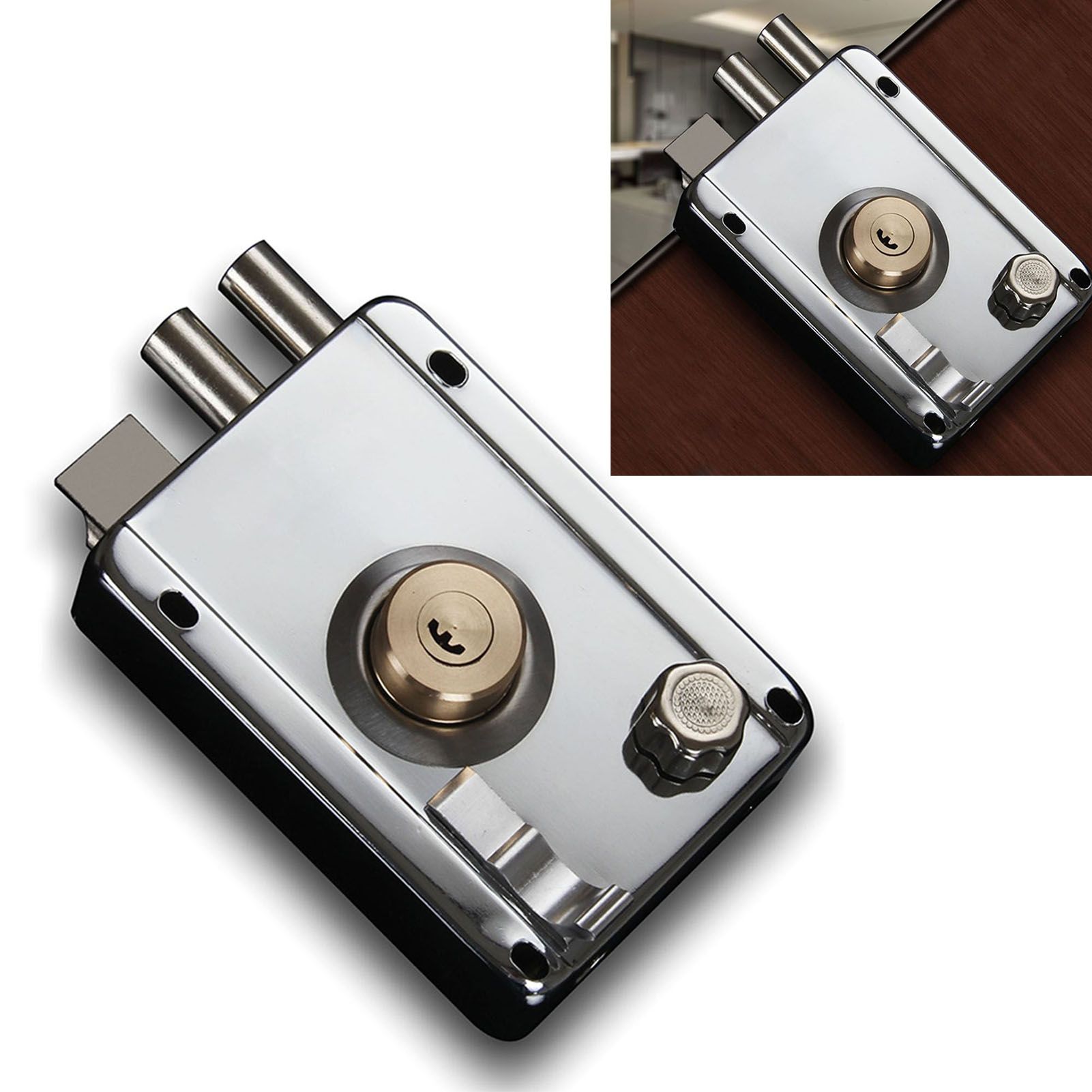 Exterior Gate Lock Stainless Steel Copper Lock Core Left Open with Edge Security Prevent Theft Old Gate Lock โ image 3