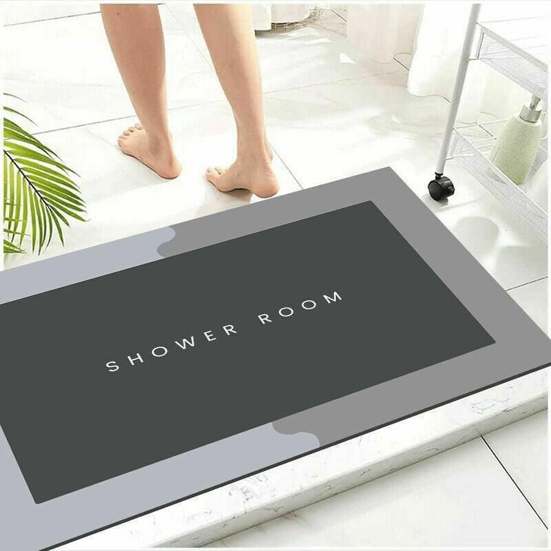 50 × 80CM Super Absorbent Floor Mat Soft Quick-Drying Non-Slip Diatom Mud Bath - Blue-Oval — image 5