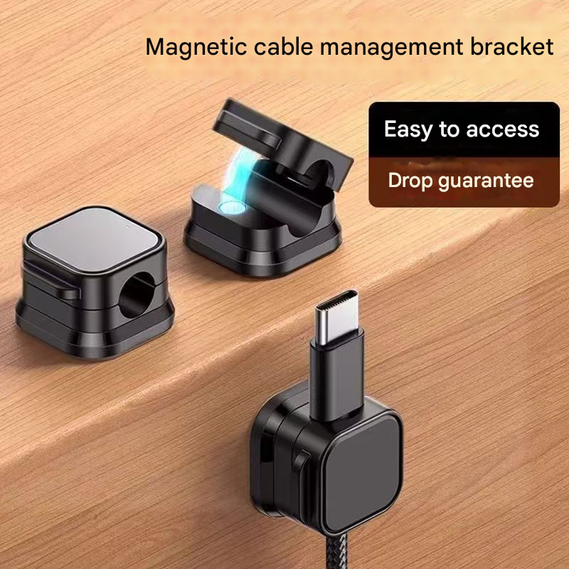 24 Black Pack Magnetic Cable Organizer Clips for Desk and Car, Reusable Adhesive Cord Management Holder for Charging Cables, USB Wires, Headphones, HDMI, and — image 2