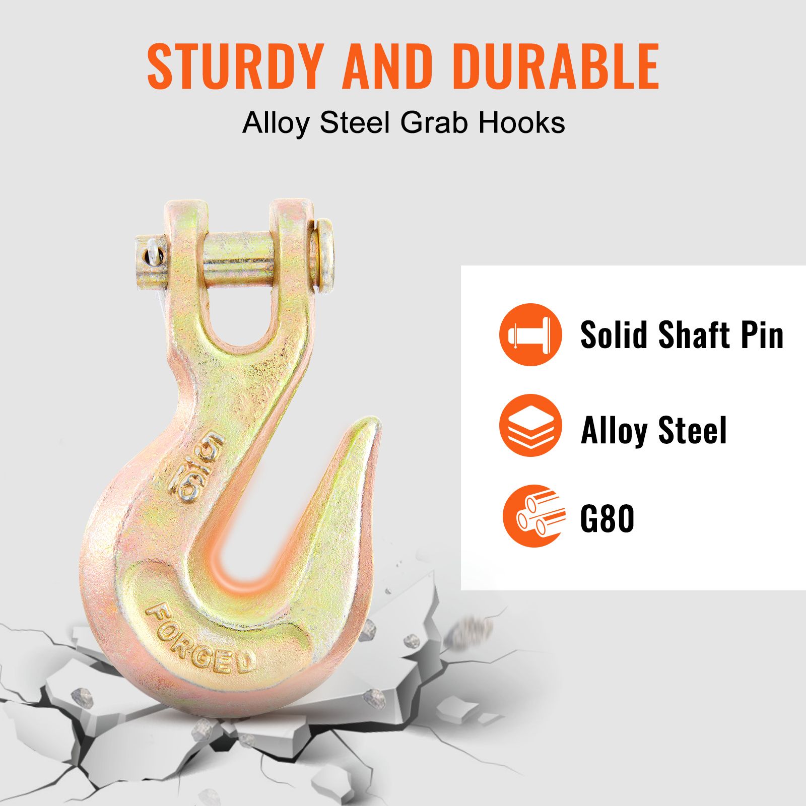 Transport Binder Chain, 2222 kg Working Load Limit, 5/16''x20' G80 Tow Chain Tie Down with Grab Hooks, DOT Certified, Galvanized Coating Manganese Steel for โ image 5
