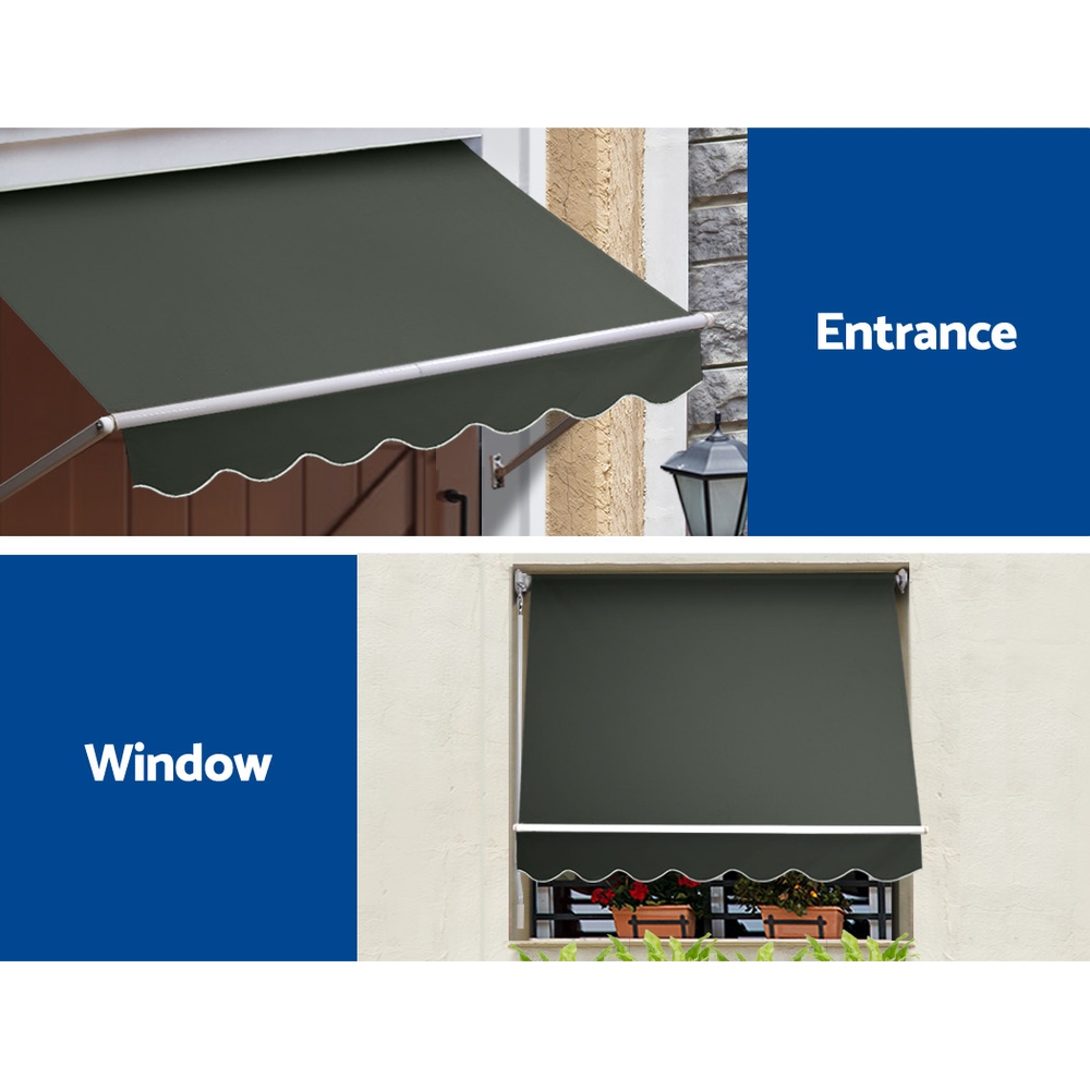 Instahut Window Fixed Pivot Arm Awning Outdoor Blinds Retractable Canopy1.5X2.1M — image 5
