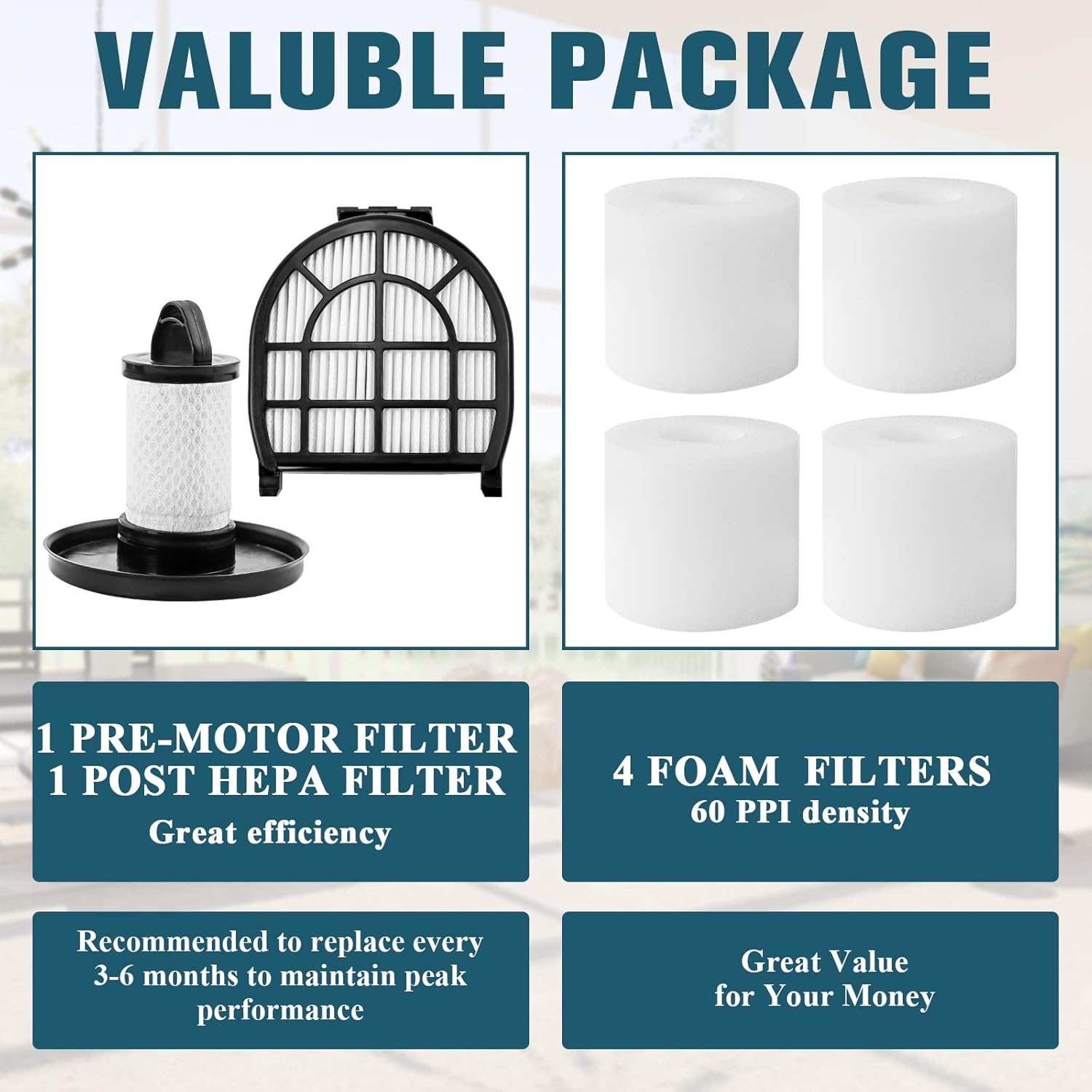 LZ600 Filter Replacement Compatible with Shar-k LZ601, LZ602, LZ602C APEX UpLight Lift-Away Duo-Clean Vacuum, Compare to # XFFLZ600 & XHFFC600 — image 5