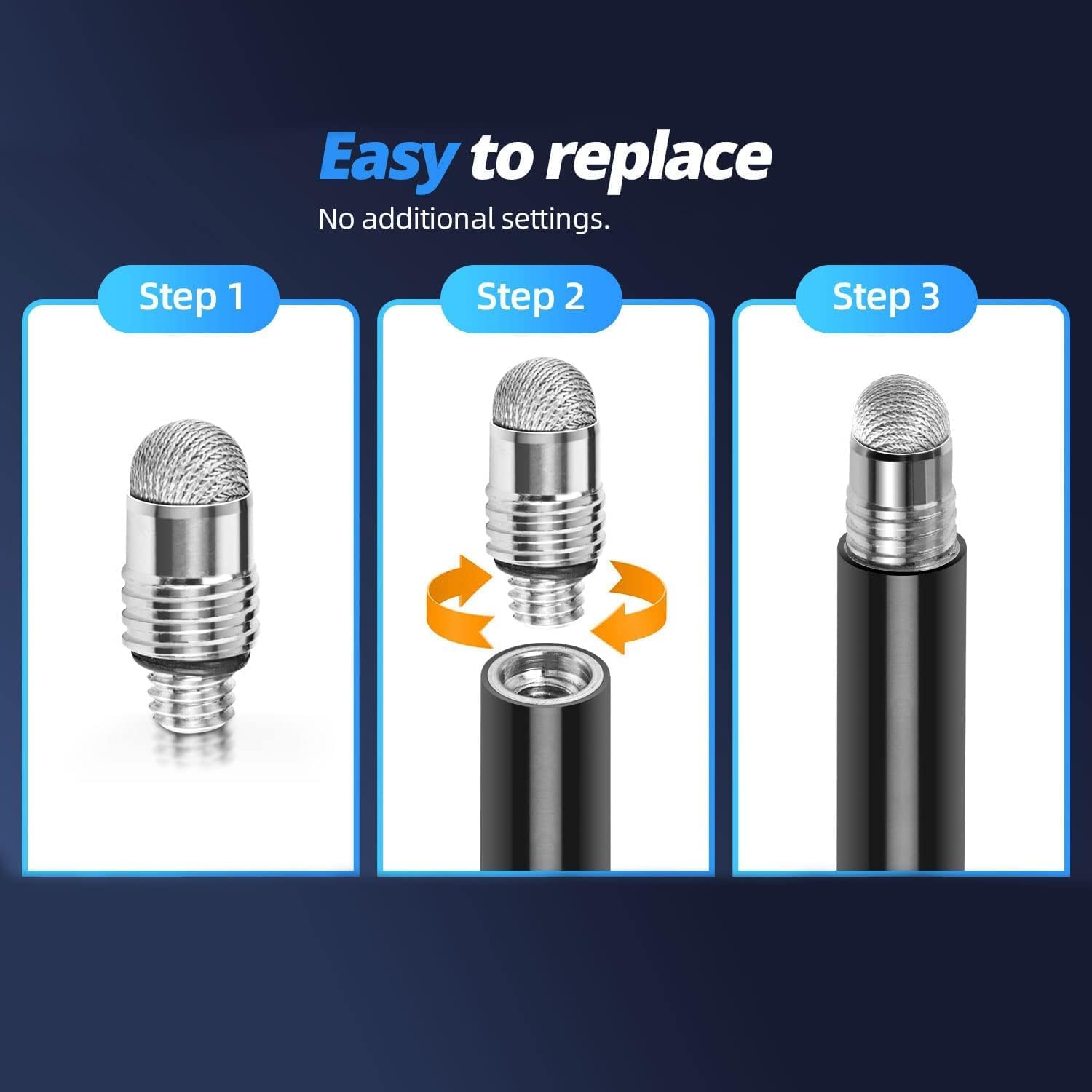 Mesh Fiber Tips (10 Pack) Stylus Pen Replacement Tips Suitable for capacitive Touch Screen,High Sensitivity, Soft, no Scratch Screen Pen tip — image 6