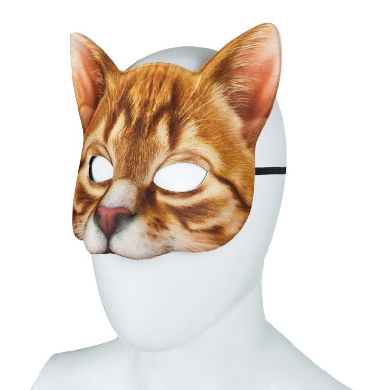 2Pcs Halloween Realistic Cat Masks Animal Cat Mask for Halloween Christmas Easter Novelty Costume Party Accessory — image 5