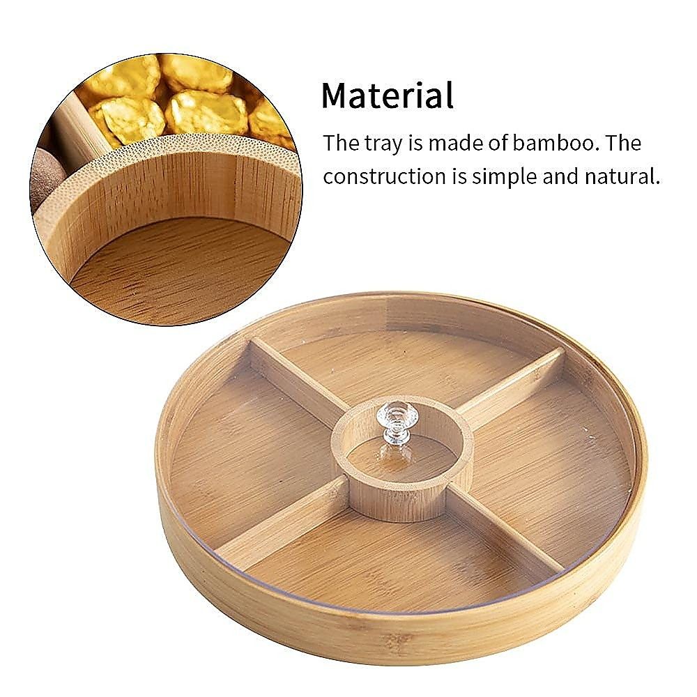 Round Bamboo Snack Serving Tray – Eco-Friendly Platter for Fruit, Cheese & Appetisers — image 3