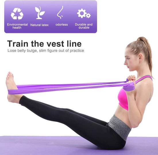 Set of 2 resistance bands - 1.5 m x 15 cm - Stretchable bands for yoga, pilates, strength training, physiotherapy and rehabilitation โ image 6
