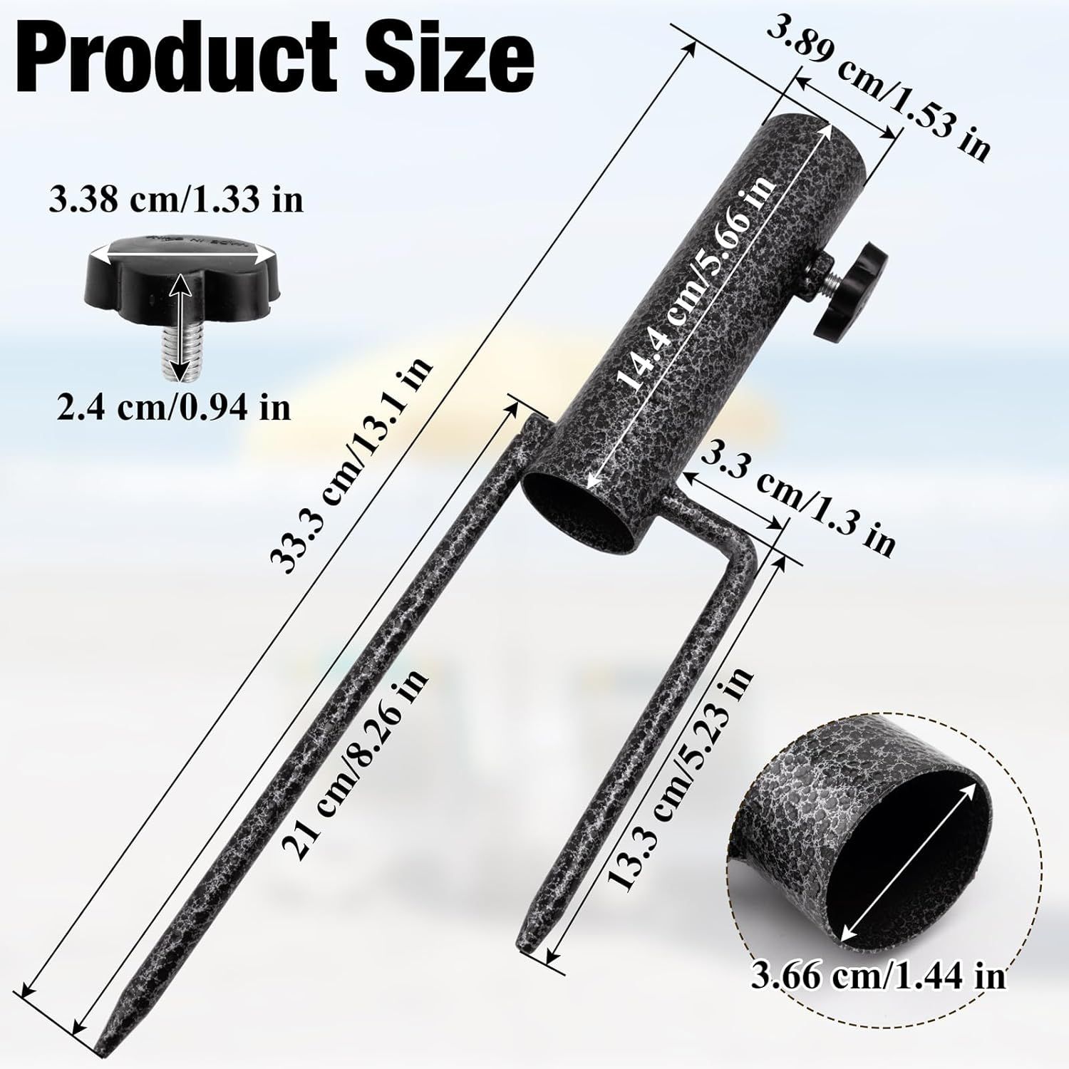 Patio Umbrella Steel Anchor Sand Anchor Beach Umbrella Anchor Grass Auger Spike Patio Sunshade Support Beach Umbrella Steel Stand Base — image 3