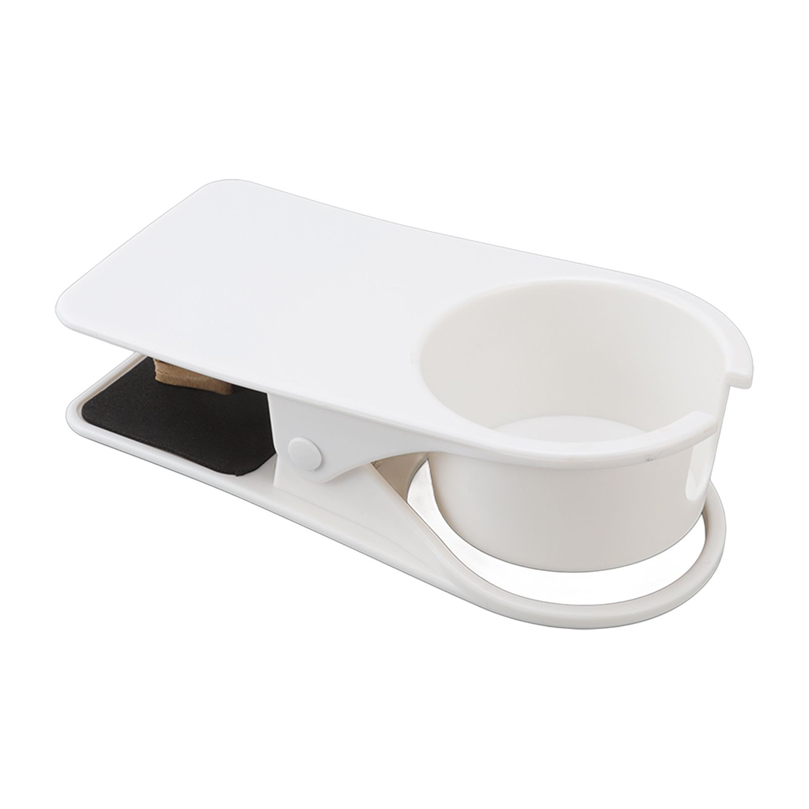 Cup Holder Clip Desk Side Glass Mug Bottle Clamp Stand Plastic for Home Office Storage White — image 6