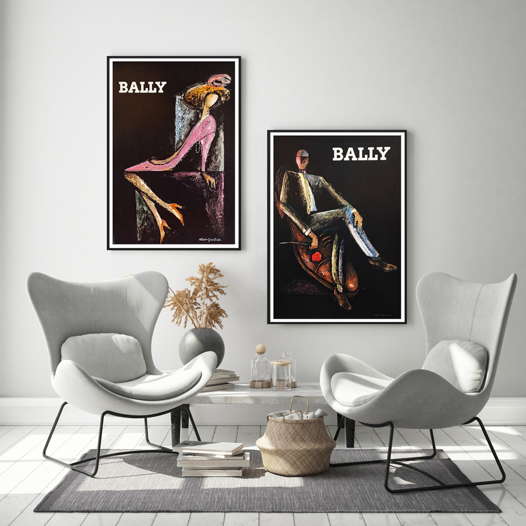Wall Art 50cmx70cm Bally Man & Woman 2 Sets Black Frame Canvas โ image 3