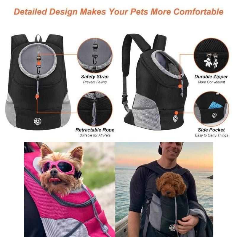 Breathable Mesh Pet Carrier Backpack For Dogs Cats Hiking Travel - Orange S โ image 6