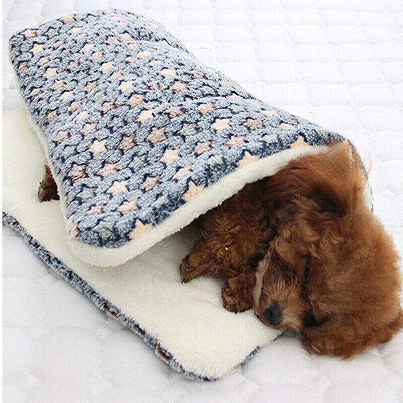 M Size Puppy Dog Cat Cushion Mattress Blanket Bed Soft Warm Pet Pad Winter Kennel House - Blue Whitestar โ image 6
