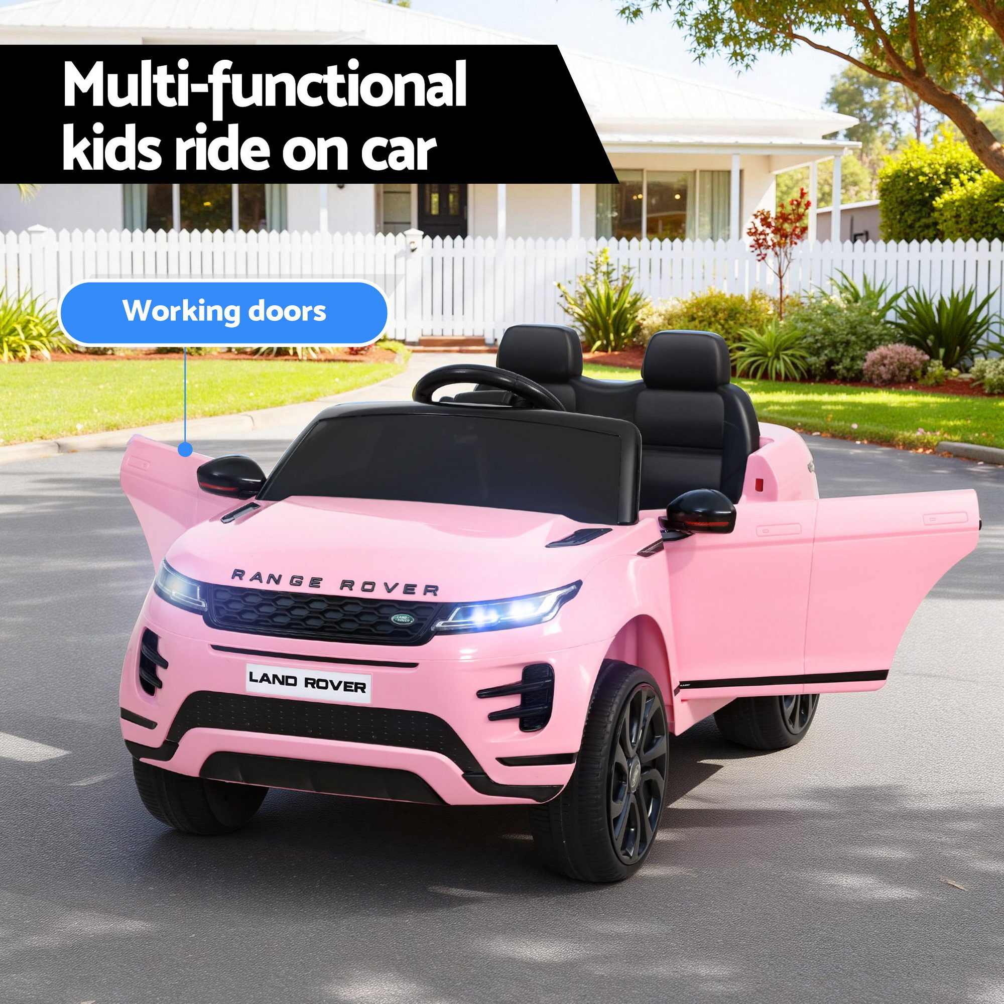 Rigo Ride On Car Kids Electric Ride On Cars Land Rover Licensed 12V Pink โ image 4