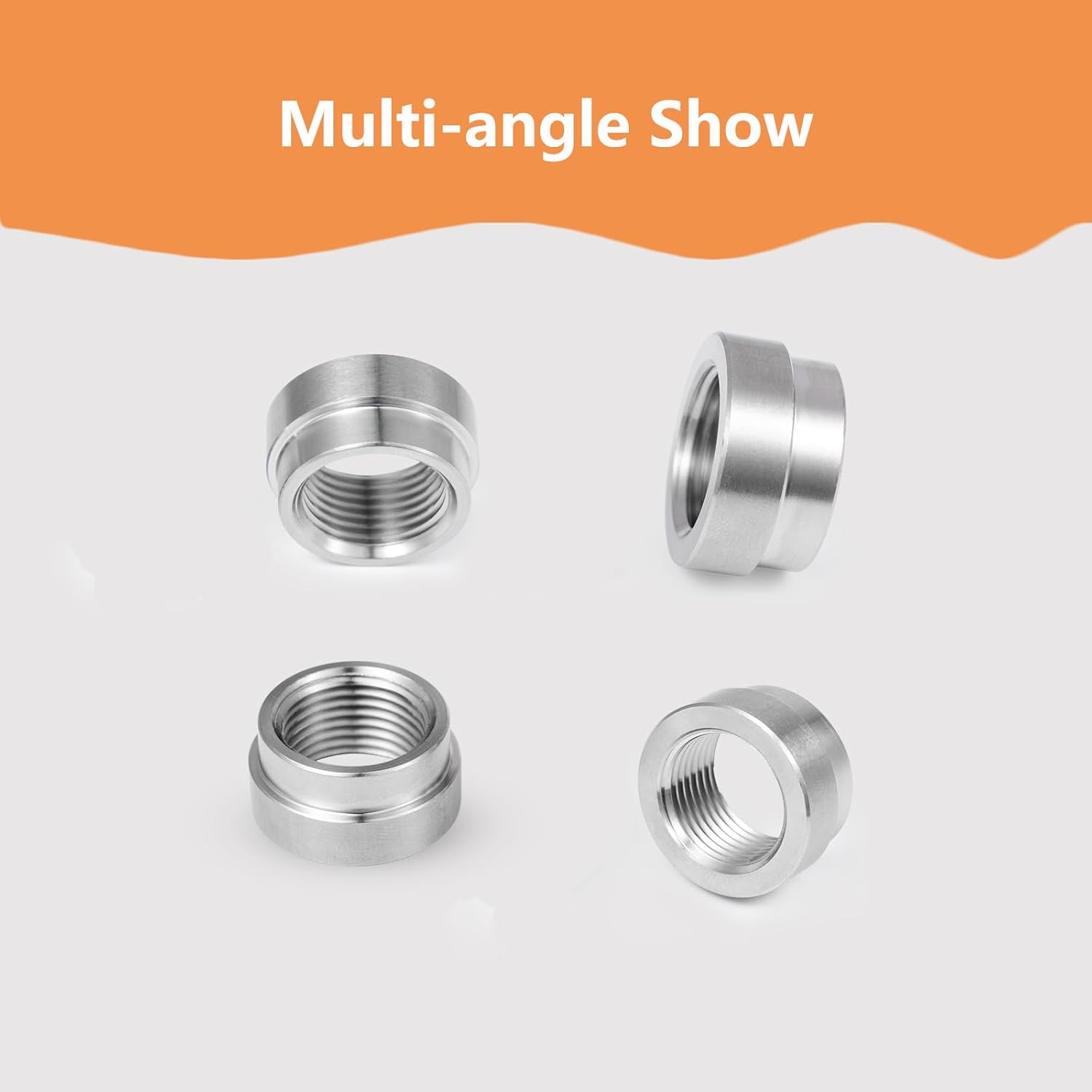 4 Pcs O2 Sensor Bung, 304 Stainless Steel M18x1.5 O2 Bung Weld in, Oxygen Sensor Bung Stepped Style โ image 5