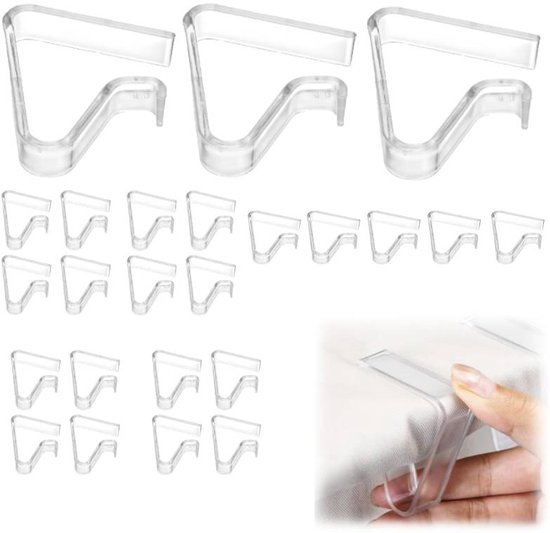 Tablecloth Clips - Pack of 24 - Transparent Tablecloth Clips - Windproof Tablecloth Clips - Suitable for Weddings and Parties