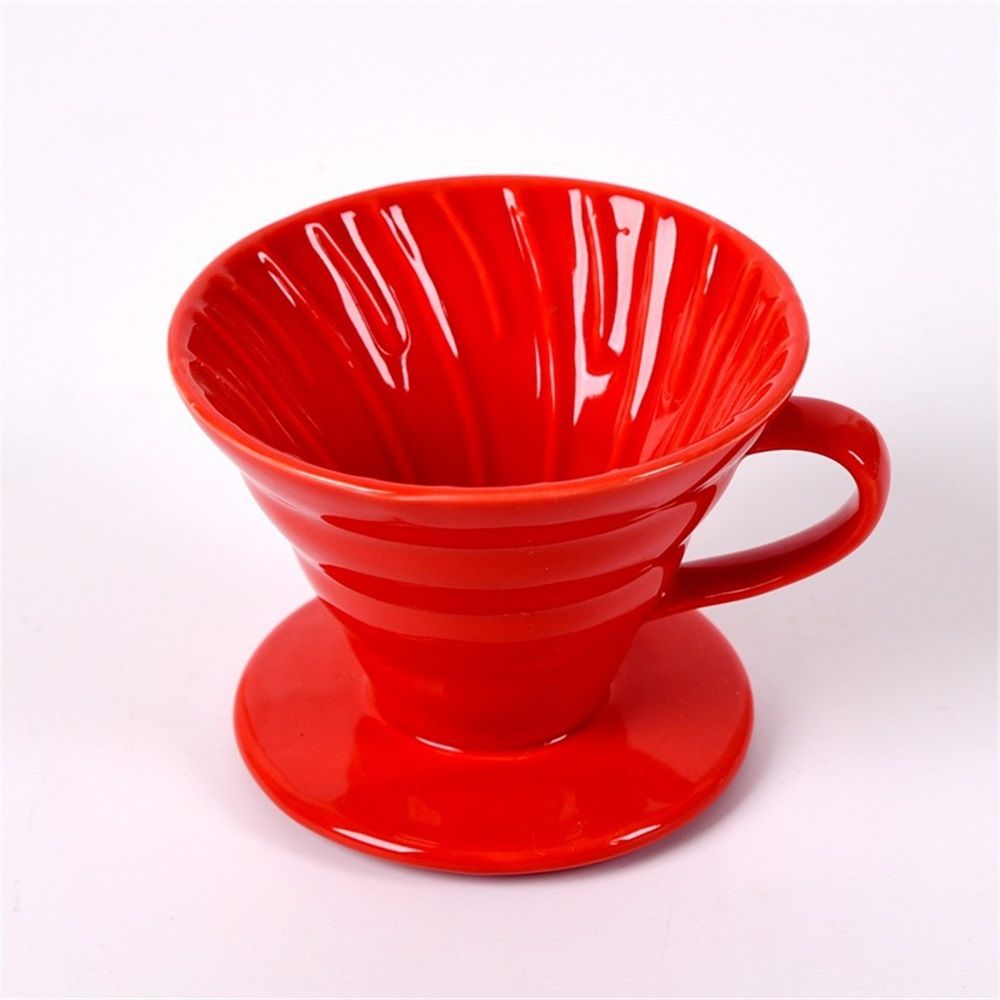 Pour Over Coffee Maker, Single Cup Coffee Dripper, Manual Porcelain Slow Brewing Accessories for Travel, Camping, Office, Home, Cafe, Coffee Gifts (Red