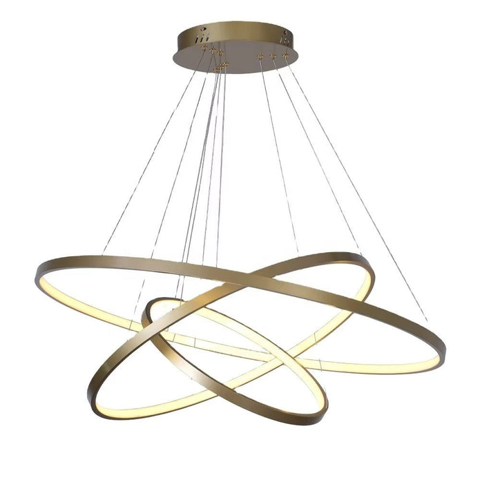 BAMDECOR 18801 Modern LED Chandelier, Dimmable Pendant Light with Remote Control Rings Round Ceiling Lighting Fixture 3 Color Temperatures Contemporary — image 5