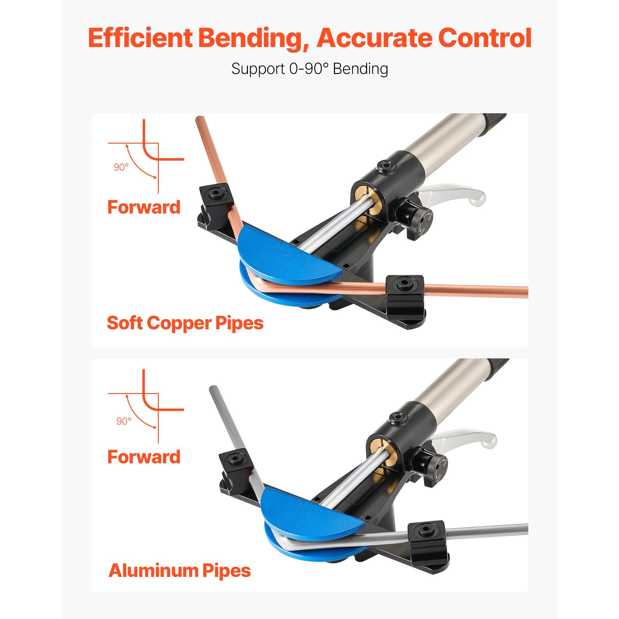 Hydraulic Tubing Bender Kit, 6 mm to 22 mm, Copper Tube Pipe Bender, HVAC Bending Tool Set, 90° Bend, with 7 Color Aluminium Alloy Dies, for HVAC Air — image 3