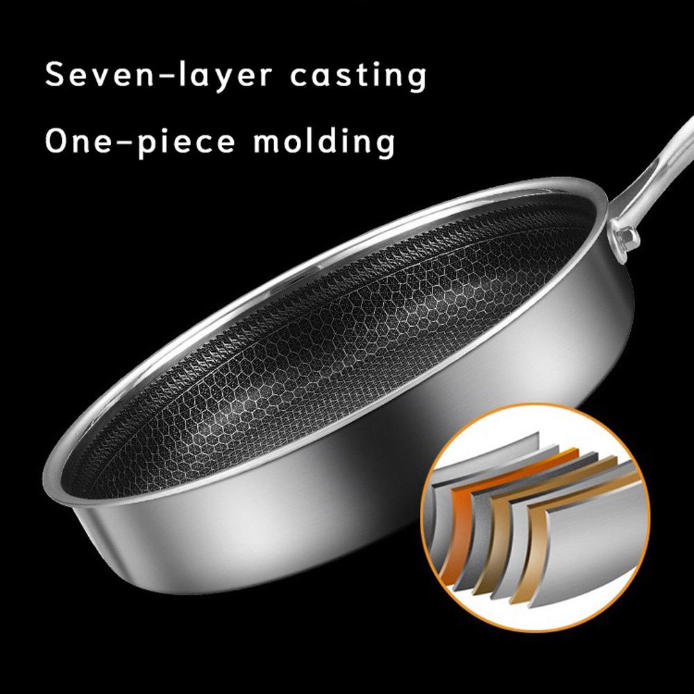 Stainless Steel Frying Pan Non-Stick Cooking Frypan Cookware 30cm Honeycomb Single Sided without lid โ image 4