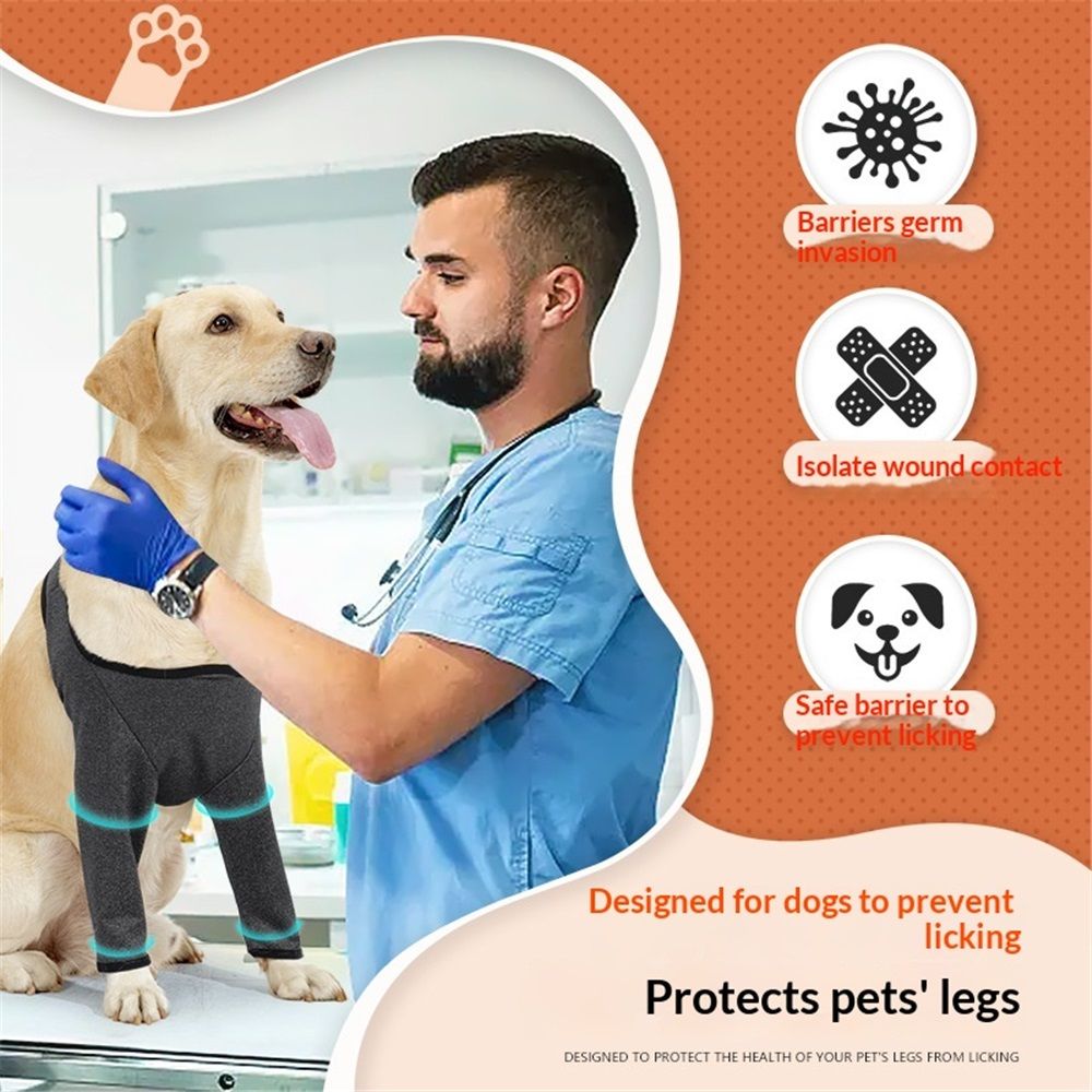 Dog Recovery Suit for Front Legs, Dog Recovery Sleeves After Surgery with Elastic Band, Soft Protective Elbow Braces for Medium Large Dogs, Cone Collar โ image 3