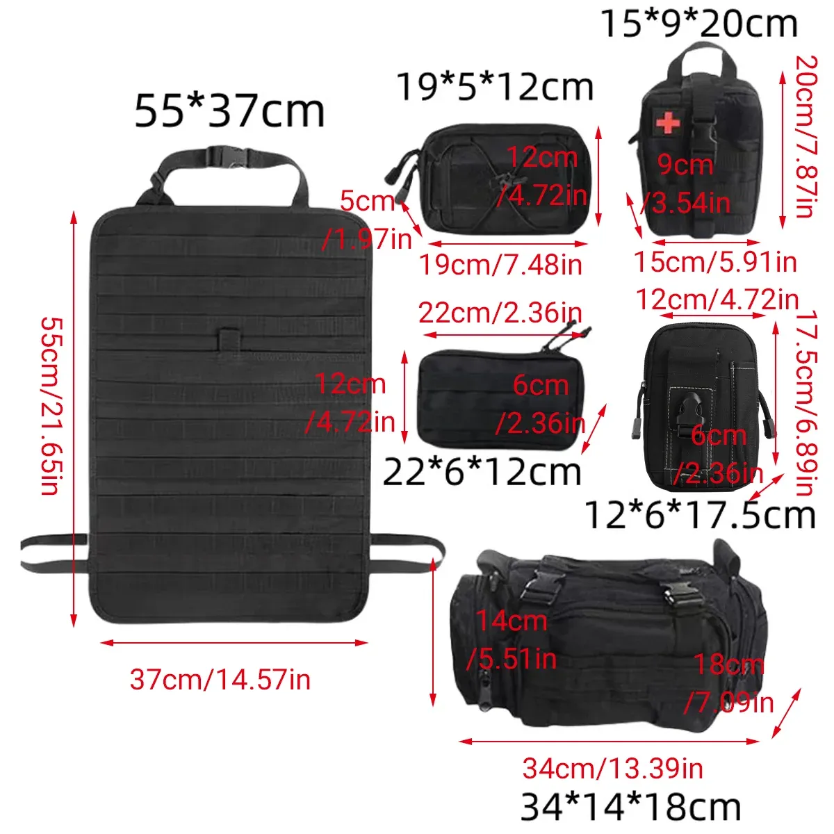 Car Universal Rear Seat 6-Piece Storage Bag Set Space Saving Waterproof Durable — image 3