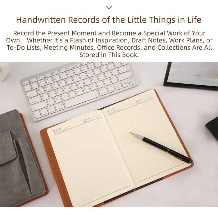 Black A5 Multi-Functional PU Leather Notebook with Pockets - Office Planner and Journal โ image 6