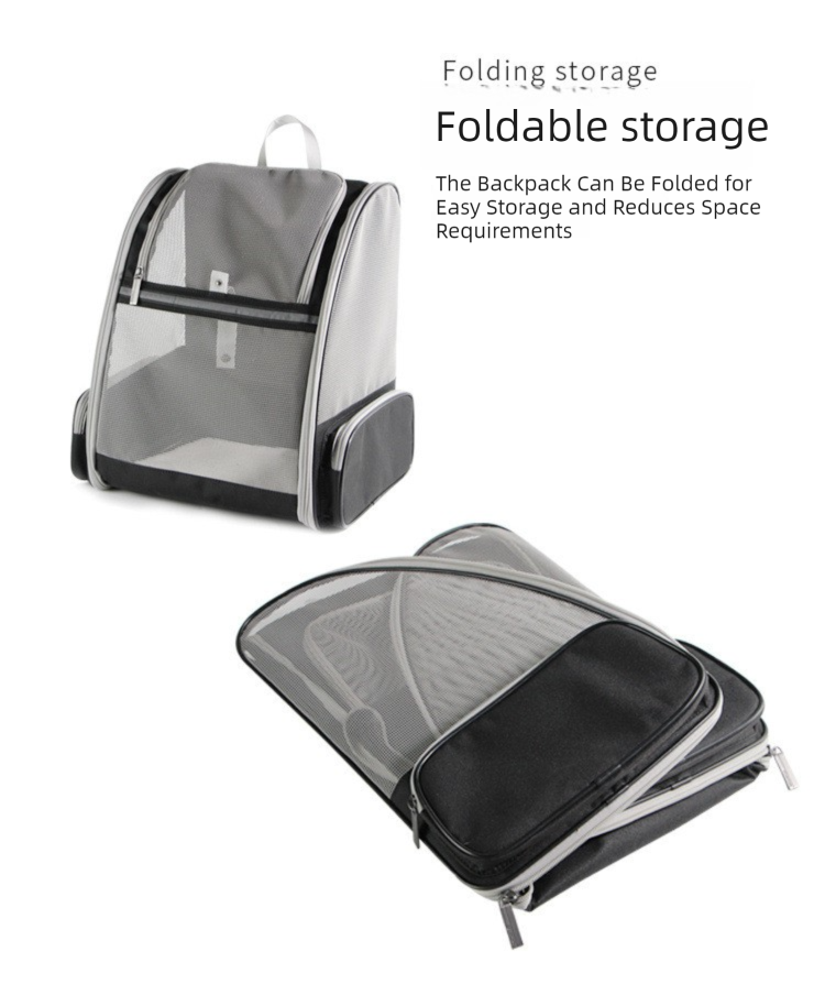 Black Breathable Pet Carrier Backpack - 35 x 29 x 41 cm Oxford Fabric Travel Bag with Mesh Ventilation, Structured Support and Plush Mat for Cats and Small โ image 6