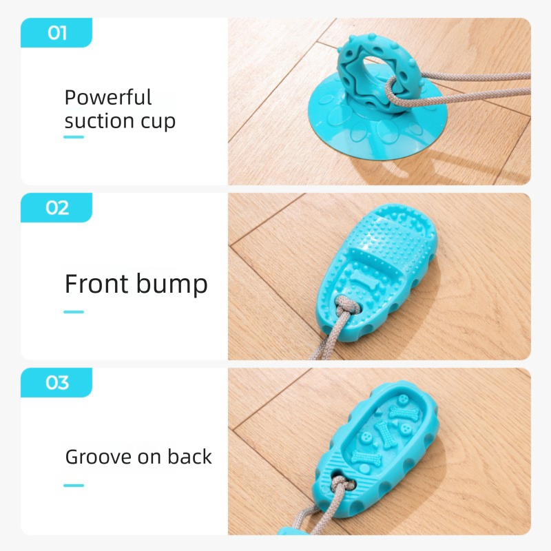 Blue Slipper-Style Dog Toy — Suction Cup Design: Durable, Chew-Resistant Teether for Mental Stimulation, Independent Play, and Energy Expenditure — Pet Dog — image 5