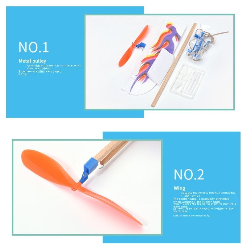3pcs Rubber Band Powered Aircraft Airplane Model Indoor Outdoor Toys for Kids Children (Random Pattern) โ image 4