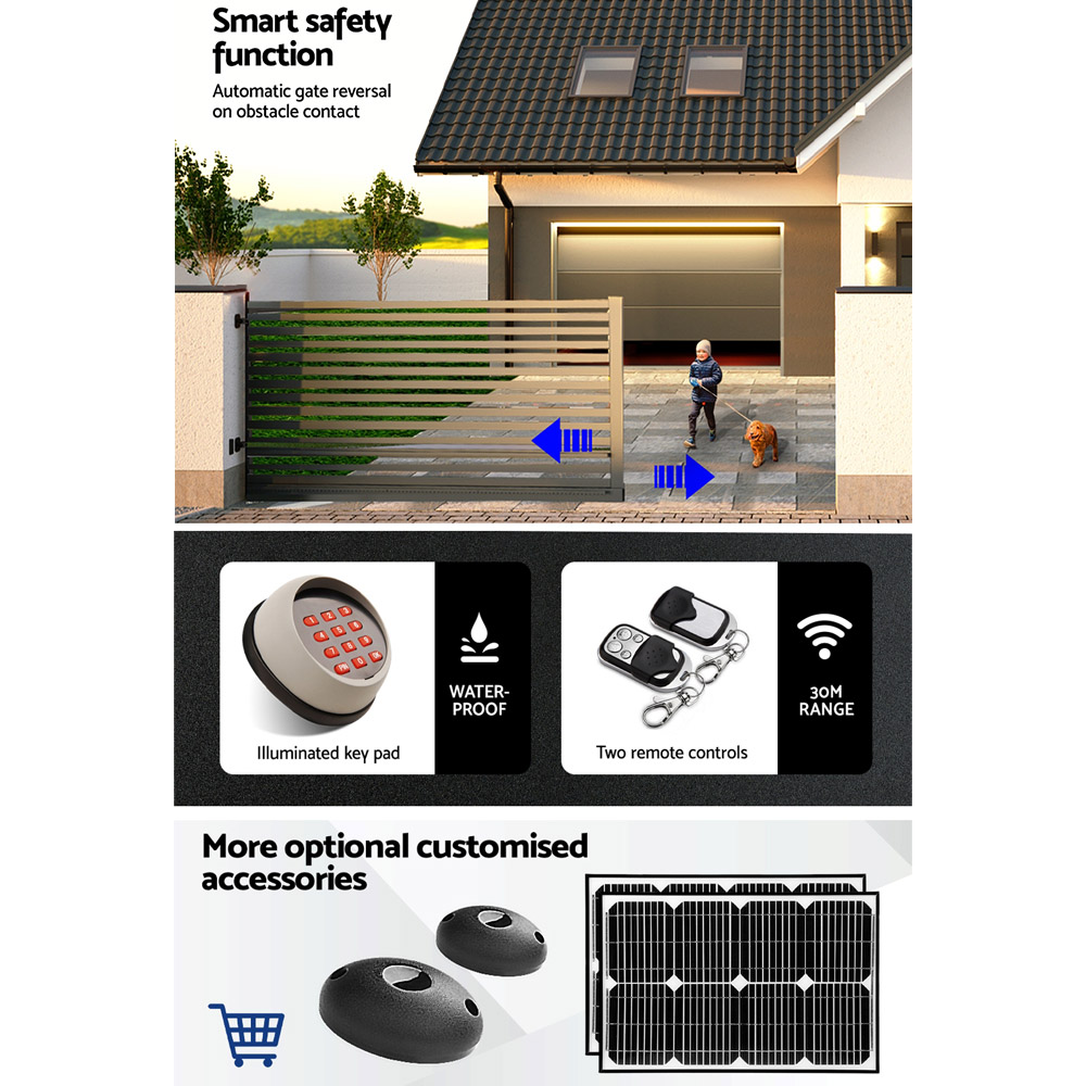 LockMaster Automatic Sliding Gate Opener Kit Keypad 4M 1200KG โ image 6
