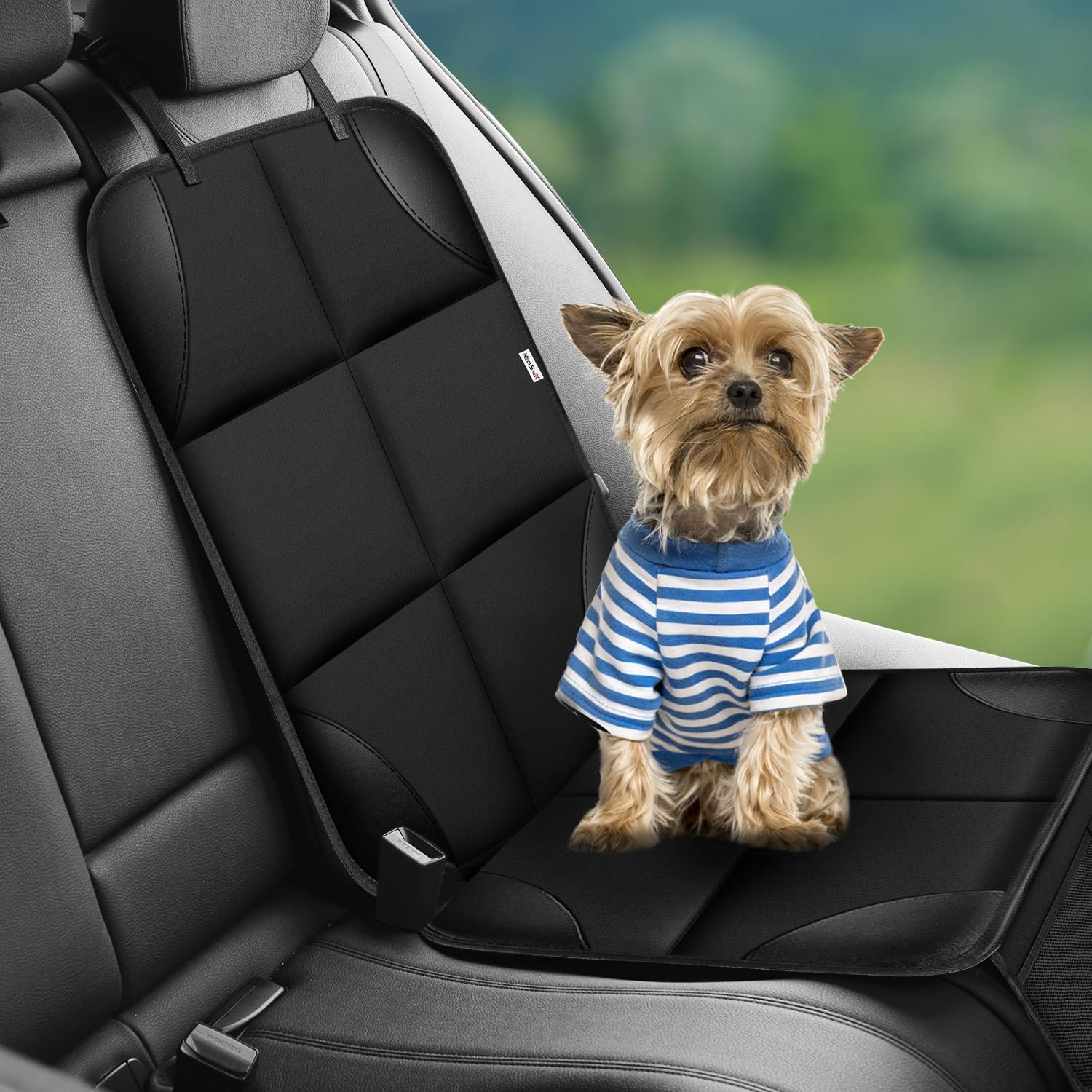 Child Car Seat Protector, Durable 600D Fabric Waterproof Car Seat Cover with Thick Padded Non-Slip Backing, No Imprint (Black 1 Piece) — image 6