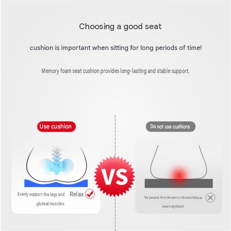 Purple Memory Foam Seat Cushion - 44 x 35 x 6 cm Polyester Chair Pad, Anti-slip bottom, Thickened Breathable Comfort for Office Chairs, Student Desks โ image 6
