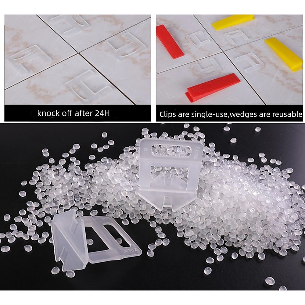 1000 Pack Tile Levelling System Clips Floor And Wall Tiling Spacers For Accurate Tile Alignment — image 5