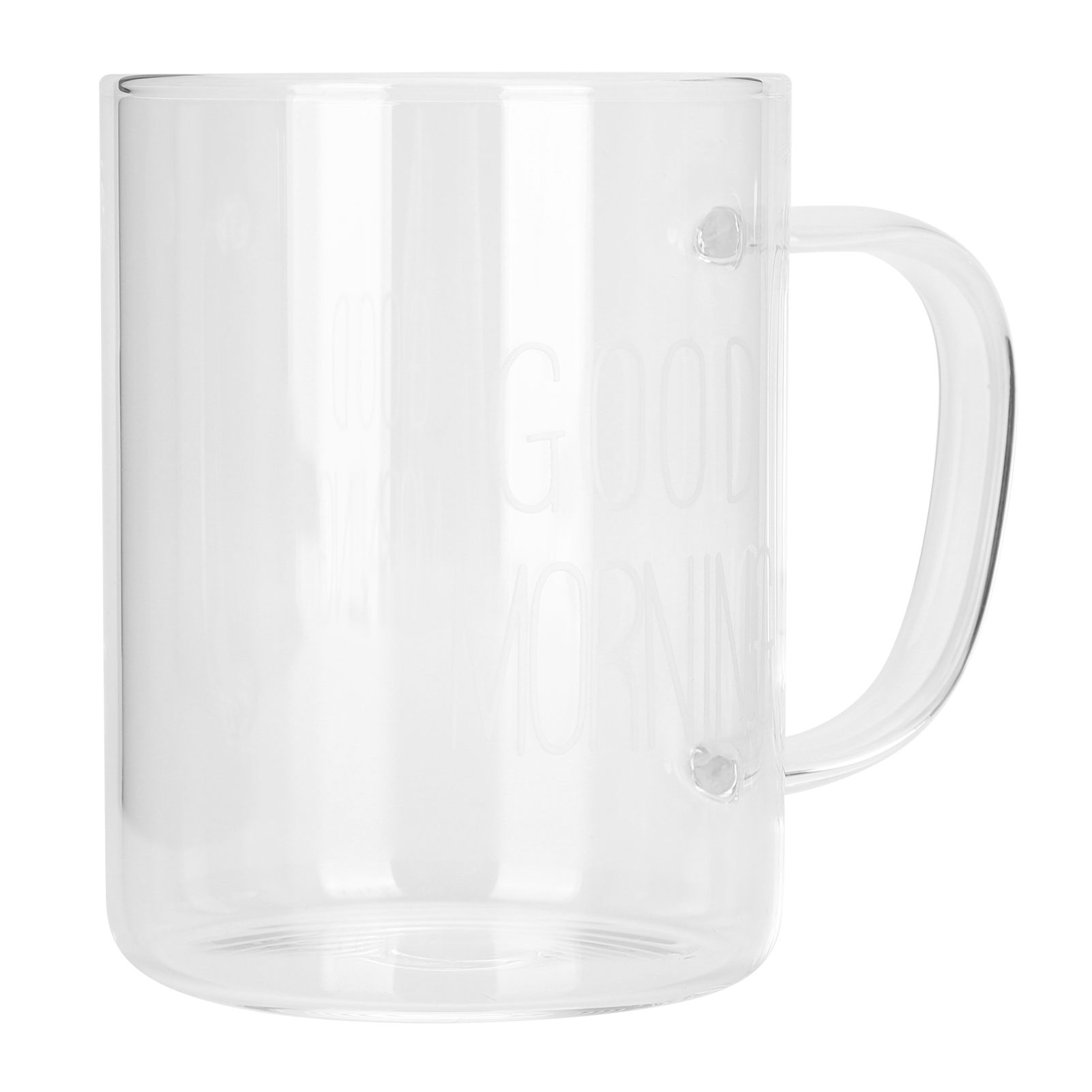 350ML Transparent Milk Coffee Mug with Handle Glass Water Cup Drinkware Kitchen UtensilWhite Letter — image 2