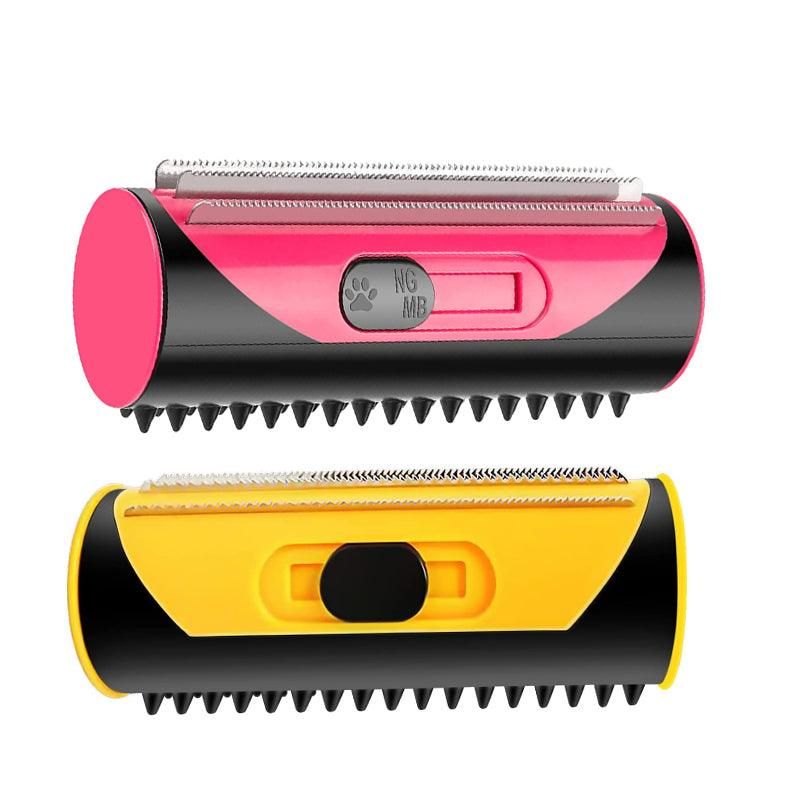 Pet Dog Cat Hair Fur Deshedding Shedding Trimmer Tool Grooming Roll Comb Brush - Yellow โ image 3