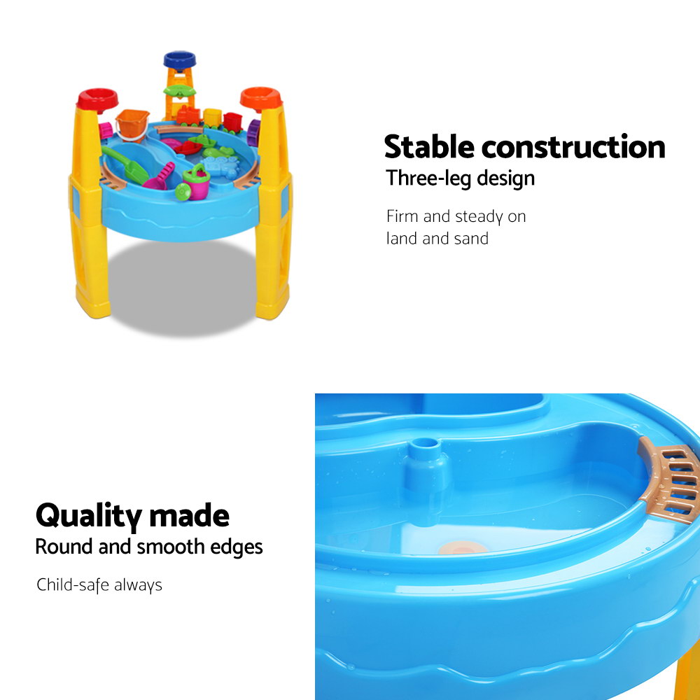Keezi Kids Sandpit Pretend Play Set Water Sand Table Children Outdoor Toy Umbrella โ image 5