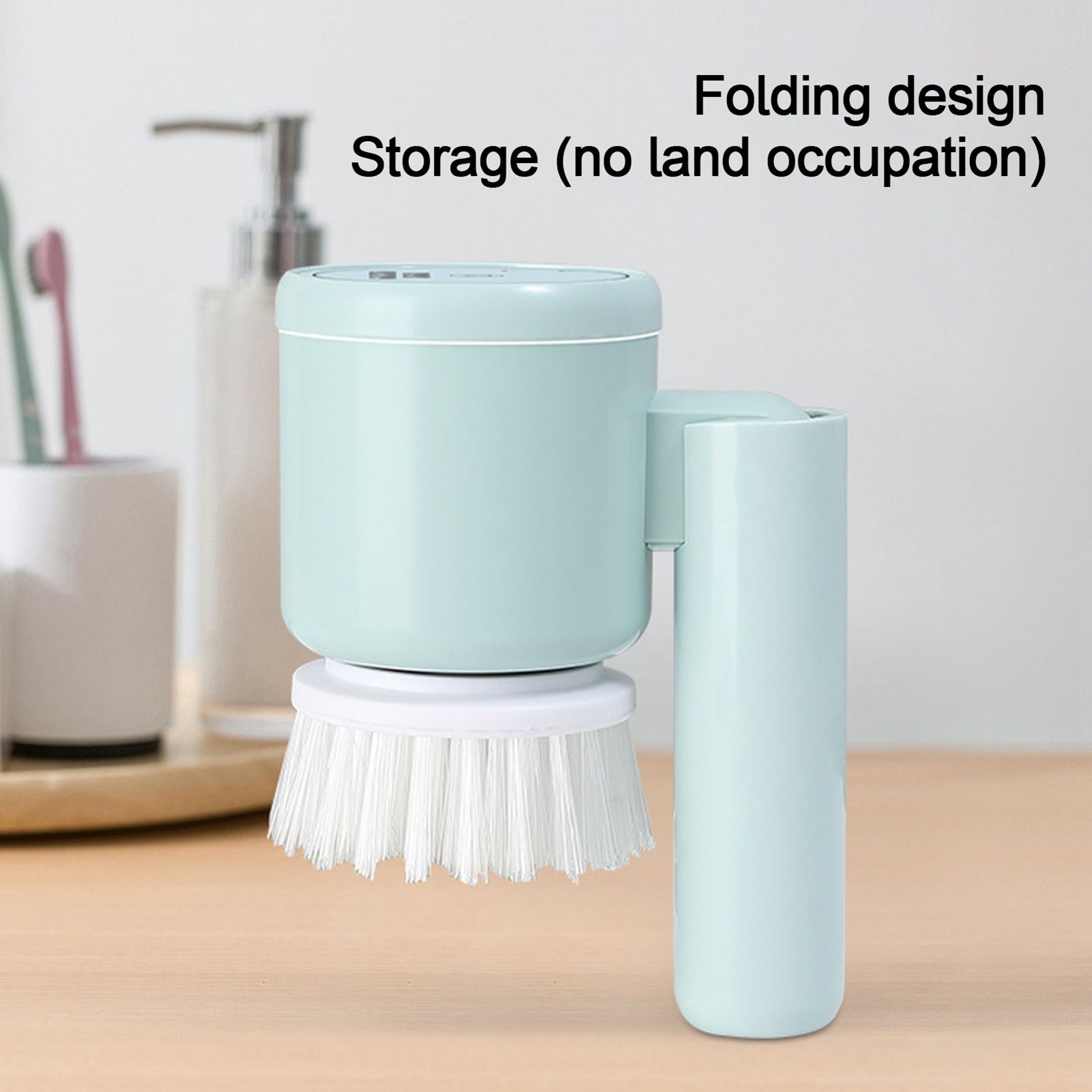 Soap Dispenser Cleaning Scrub Brush Pot Dish Brush with Storage Stand Kitchen Wash Clean Tools — image 2