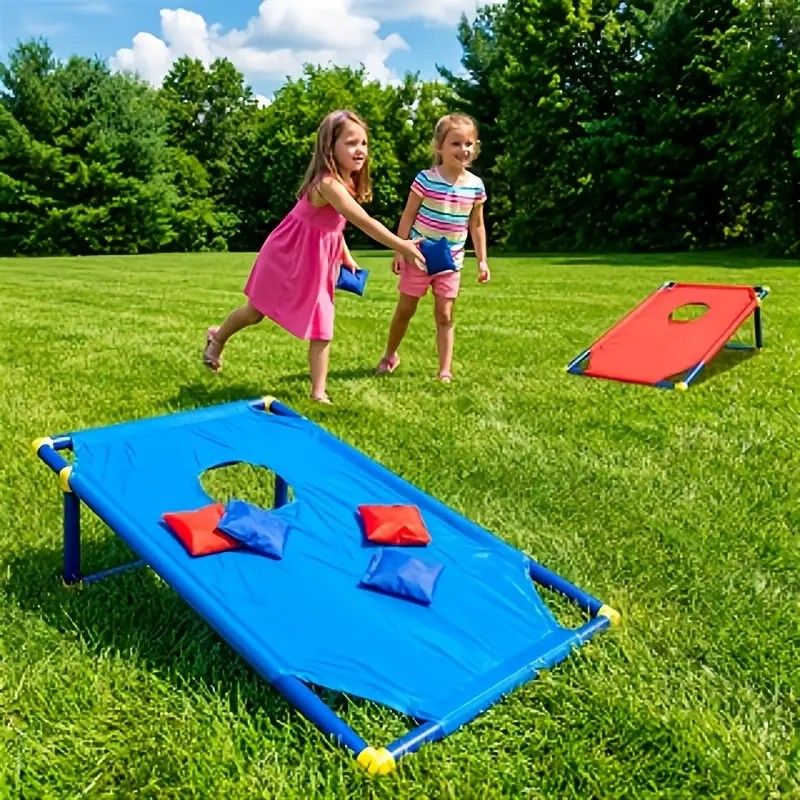 kids outdoor toys throwing game bean bag toss set foldable portable hand eye coordination educational toy family party camping interactive equipment red โ image 2