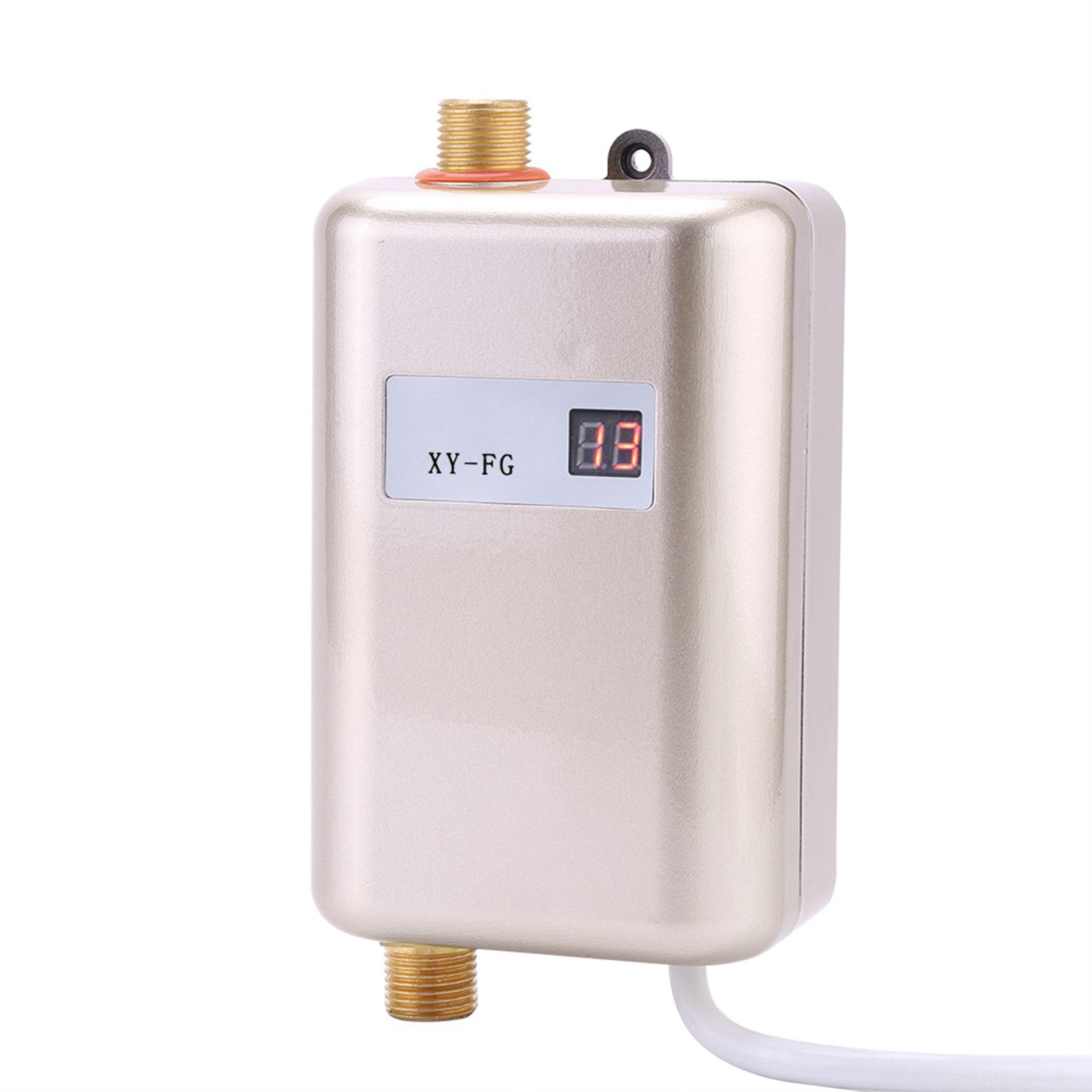 220V 3800W Mini Electric Tankless Instant Hot Water Heater Bathroom Kitchen Washing Golden — image 3