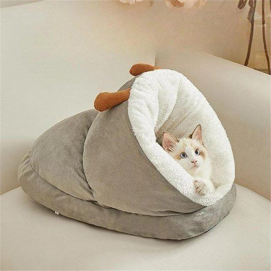 Cat Bed - Comfortable Slipper-Shaped Cat Bed - Semi-Enclosed Pet Den - Suitable for Indoor Cats and Small Dogs - Warm Plush Cat and Dog Bed - Non-Slip Bottom — image 4
