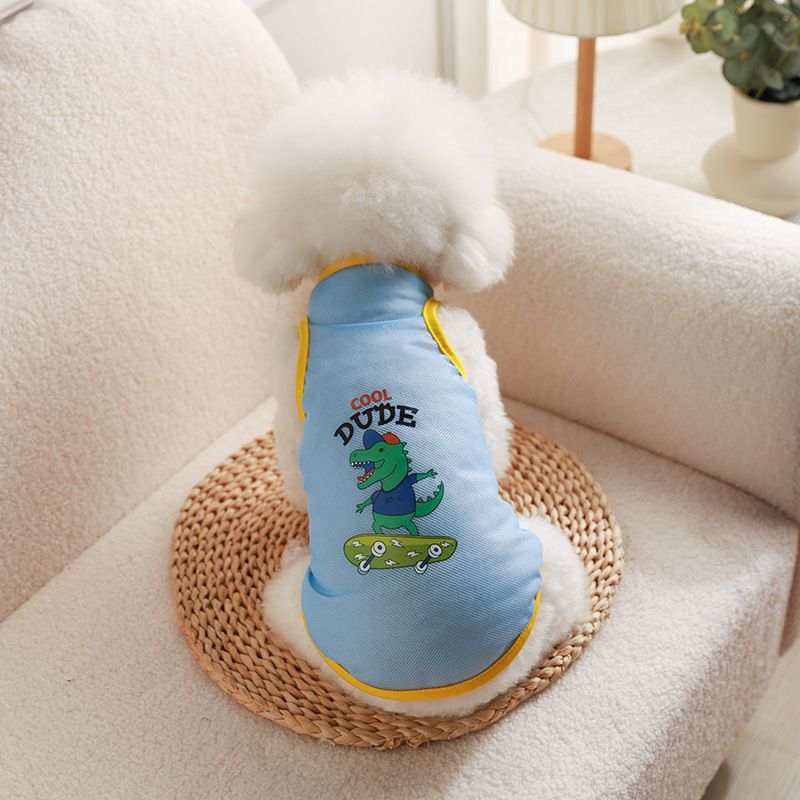 Pet Mesh Vest Polyester Trendy Cartoon Style Mesh vest-crocodile XXL