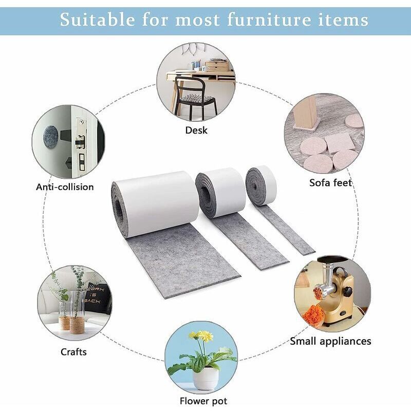 Patin Feutre Furniture Adhesive Slip, 3 Feutre of Protection Feutrine Adhesive Autocollante Furniture Patin Anti — image 3
