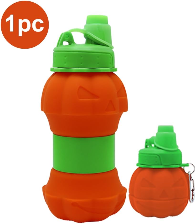 Collapsible silicone water bottle - 600 ml/20 oz - portable and lightweight - ideal for outdoor walks and indoor sports - handy for travel — image 2