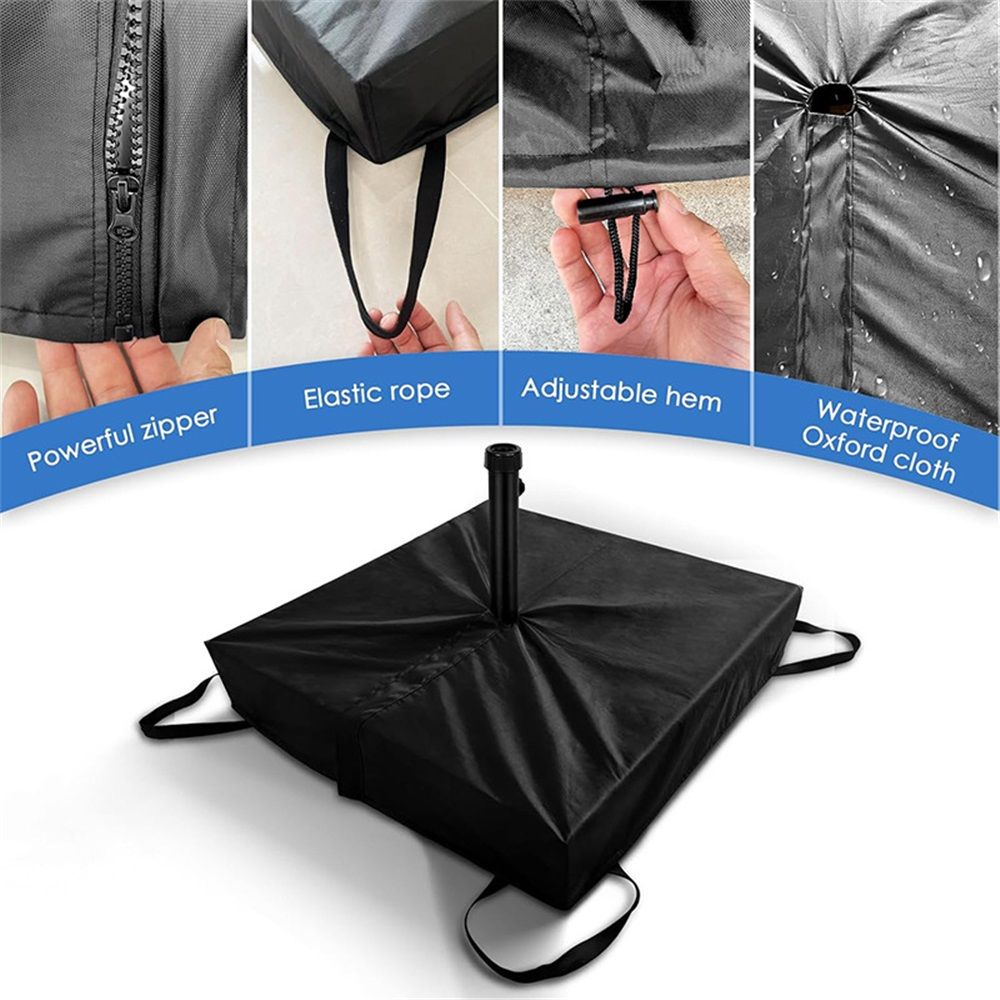 Patio Umbrella Base Cover, 600D Outdoor Heavy Duty Waterproof Anti-UV Square Umbrella Stand Base Covers, (Black) — image 3