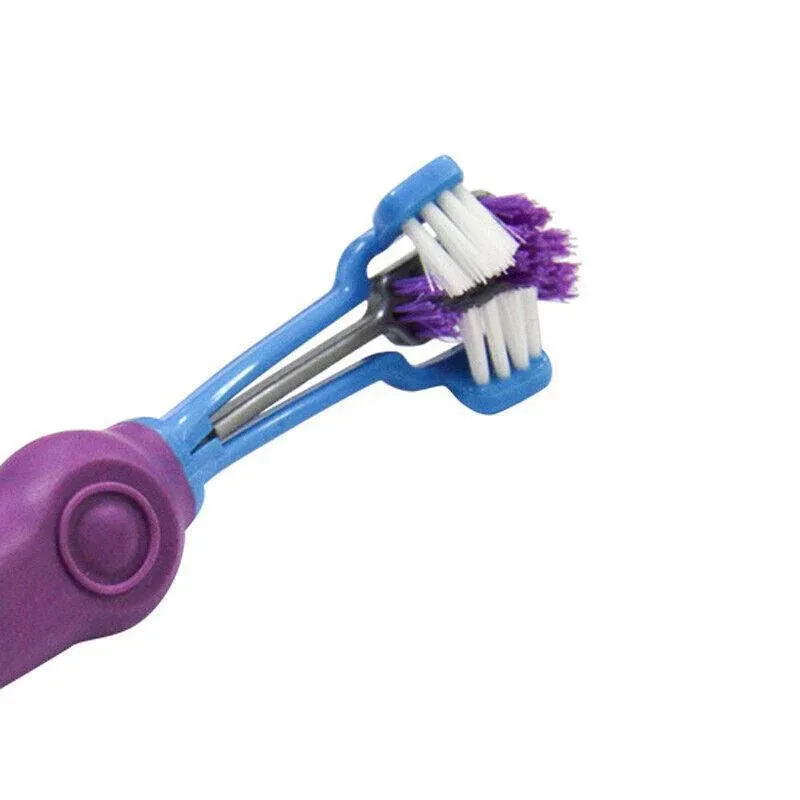 3-Sided Pet Toothbrush Dog Removing Bad Tartar Breath Dental Cleaning Mouth - Orange — image 5